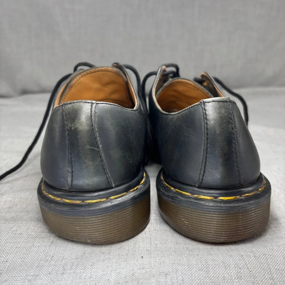 Vintage Dr Martens 1461 MIE Black Leather Derby Shoes 3 Eye Men's UK 9 US 10